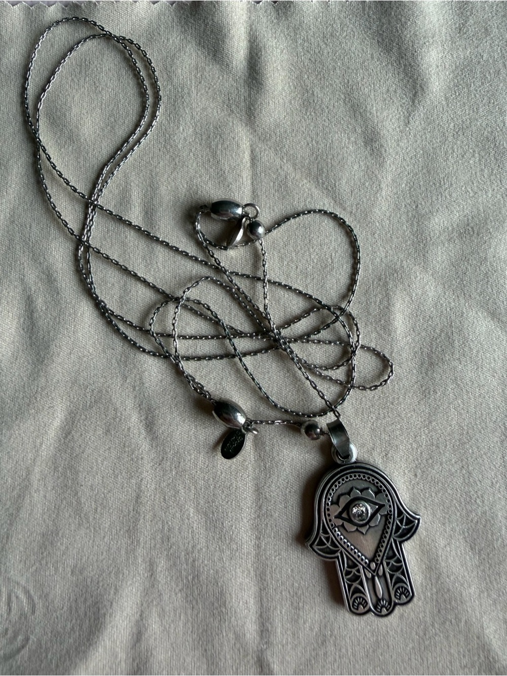 Alex and Ani Silver Hamsa Hand Pendant Necklace